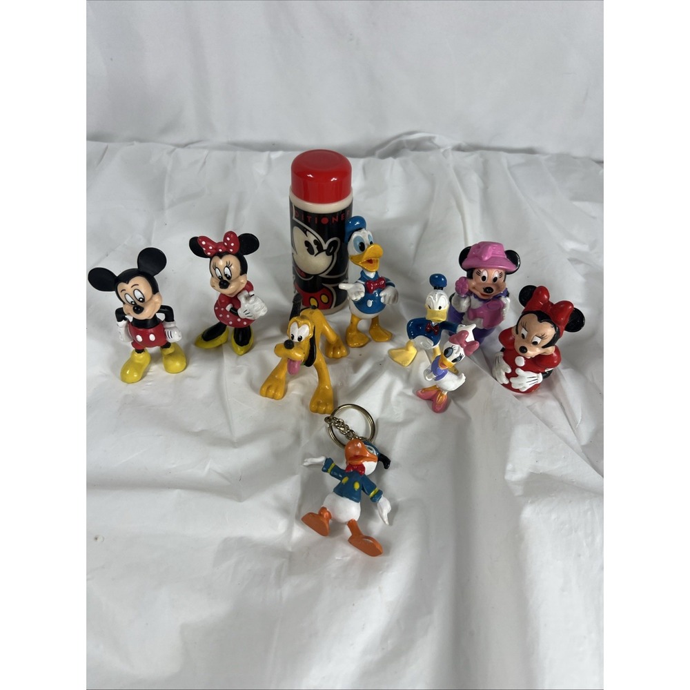 Lot Of 8 VTGโ Disney PVC Plastic Figures Mickey Mouse & Friends Cake Toppers